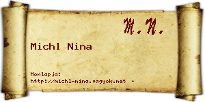 Michl Nina névjegykártya